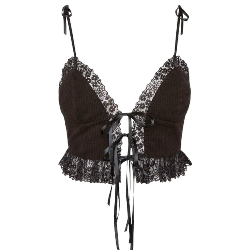 FOR LOVE AND LEMONS BETTE CAMI IN BLACK SZ XS